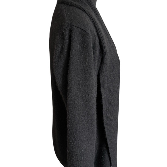 Chico's 100% Cashmere Open Front Cardigan Sweater Black 2/L Tiny Flaws - Picture 4 of 8